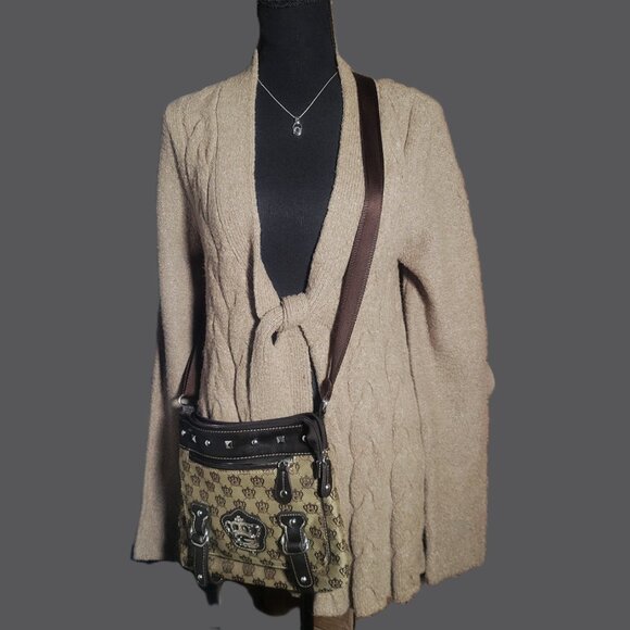 I.N.C. International Concepts Tie/Open-Front Cable Knit Lt. Taupe Cardigan - L - Picture 9 of 11